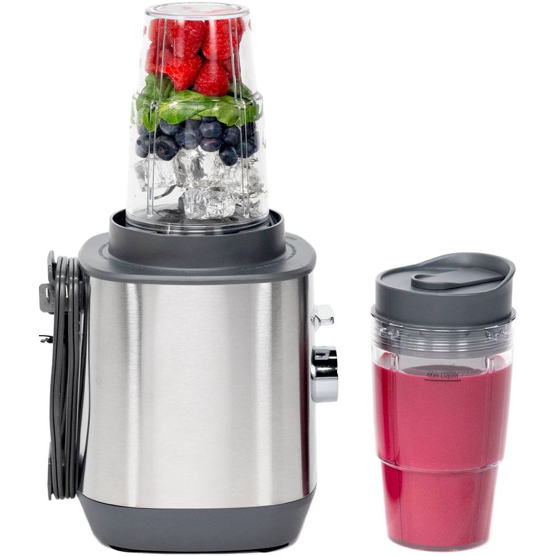 GE - 5-Speed 64-Oz. Blender with Blender Cups - Stainless Steel