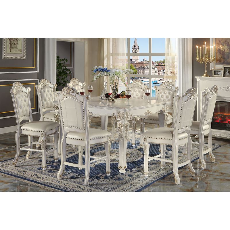 ACME Vendome Counter Height Table, Antique Pearl Finish