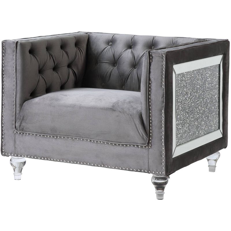 ACME HeiberoII Chair, Gray Velvet