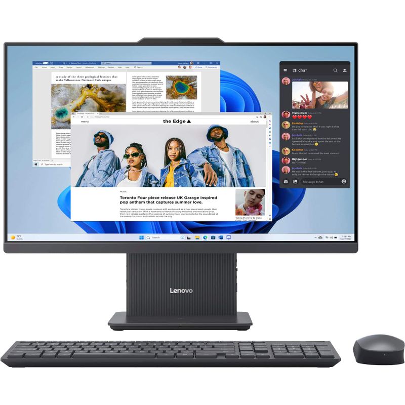 Lenovo - IdeaCentre AIO 24 FHD IPS LCD All-In-One - Intel U300 - 8GB Memory - 256GB Solid State Drive - Gray