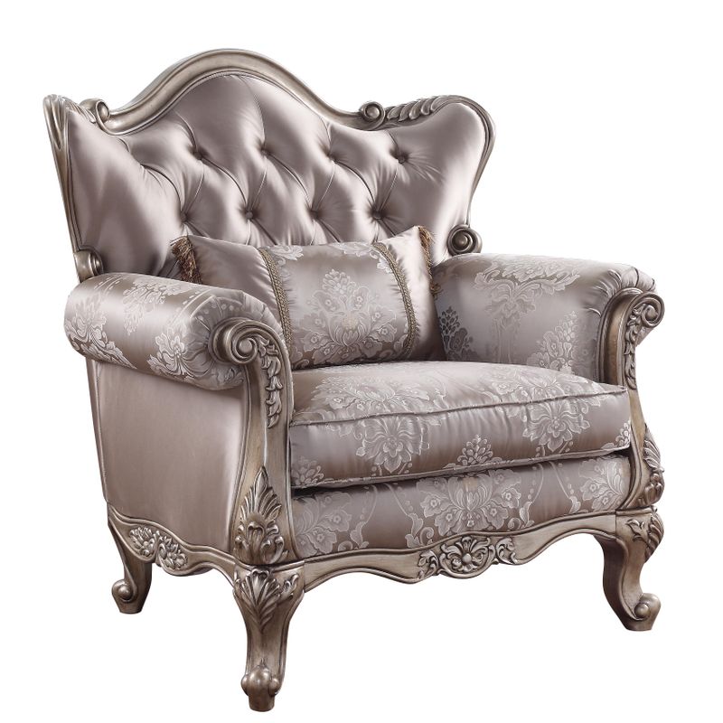 ACME Jayceon Chair w/Pillow, Fabric & Champagne