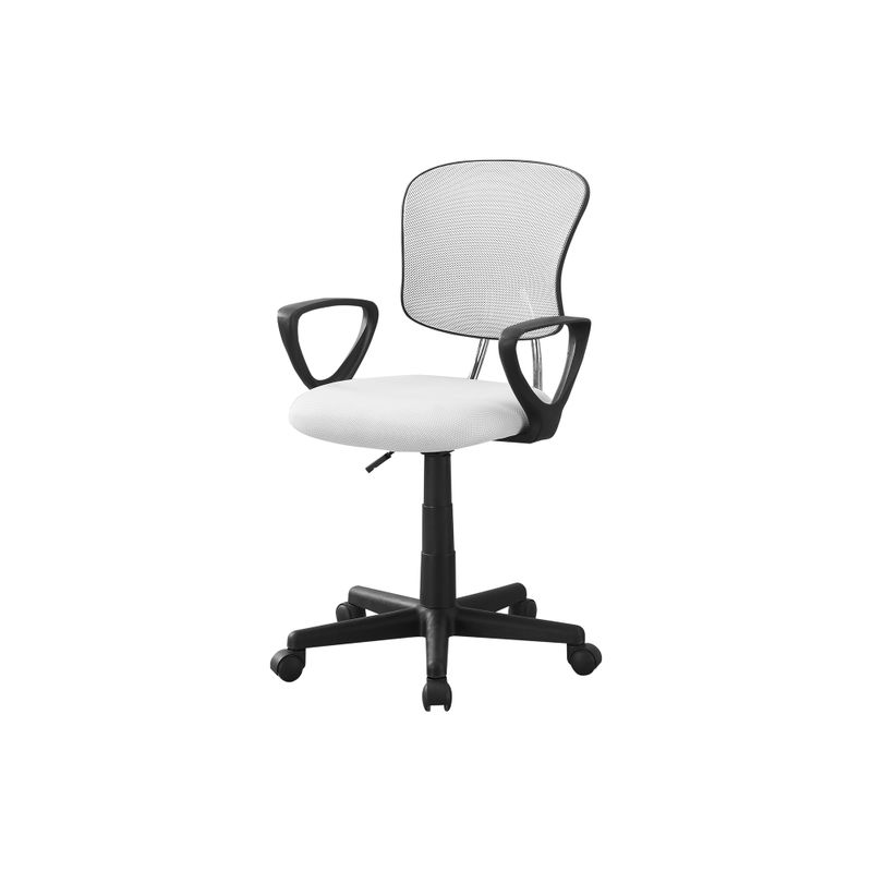 Office Chair/ Adjustable Height/ Swivel/ Ergonomic/ Armrests/ Computer Desk/ Work/ Juvenile/ Metal/ Mesh/ White/ Black/ Contemporary/ Modern