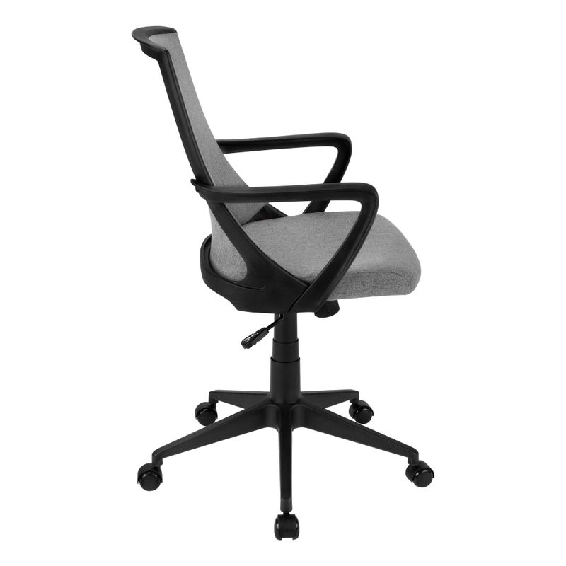 Office Chair/ Adjustable Height/ Swivel/ Ergonomic/ Armrests/ Computer Desk/ Work/ Metal/ Mesh/ Black/ Grey/ Contemporary/ Modern