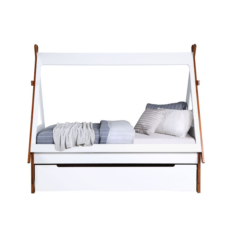 ACME Loreen Twin Bed, Oak & White Finish
