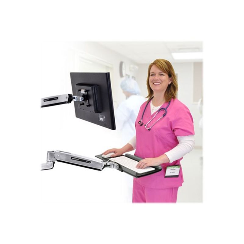 Ergotron LX Wall Mount System with Small CPU Holder - system unit / monitor / keyboard mouning kit - sit-stand