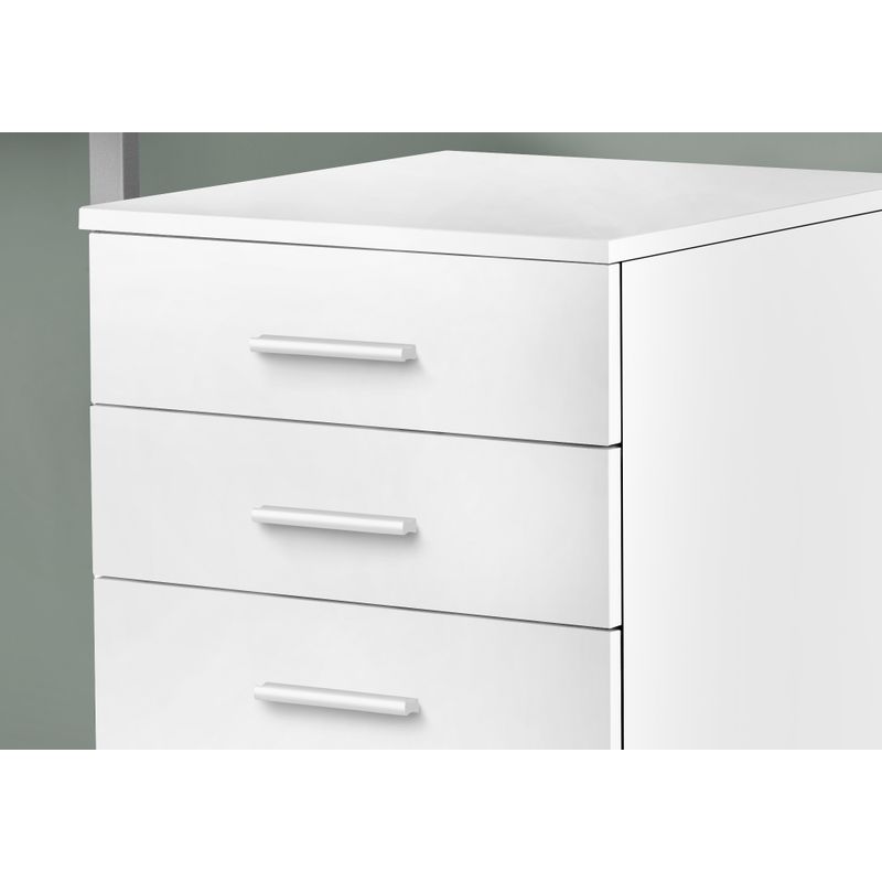 File Cabinet/ Rolling Mobile/ Storage Drawers/ Printer Stand/ Office/ Work/ Laminate/ White/ Contemporary/ Modern