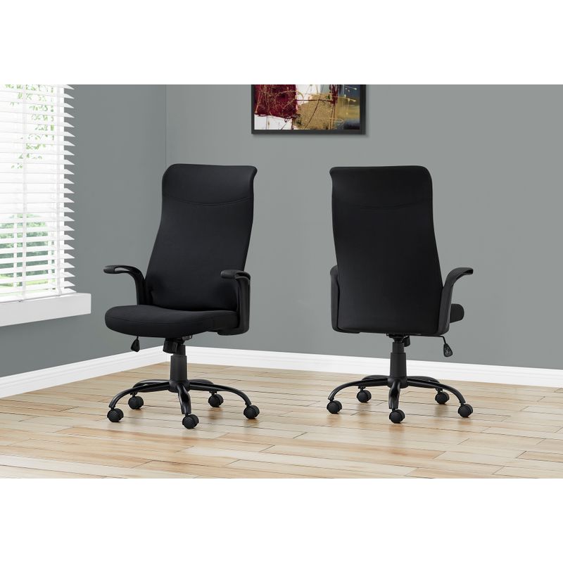 Office Chair/ Adjustable Height/ Swivel/ Ergonomic/ Armrests/ Computer Desk/ Work/ Metal/ Mesh/ Black/ Contemporary/ Modern