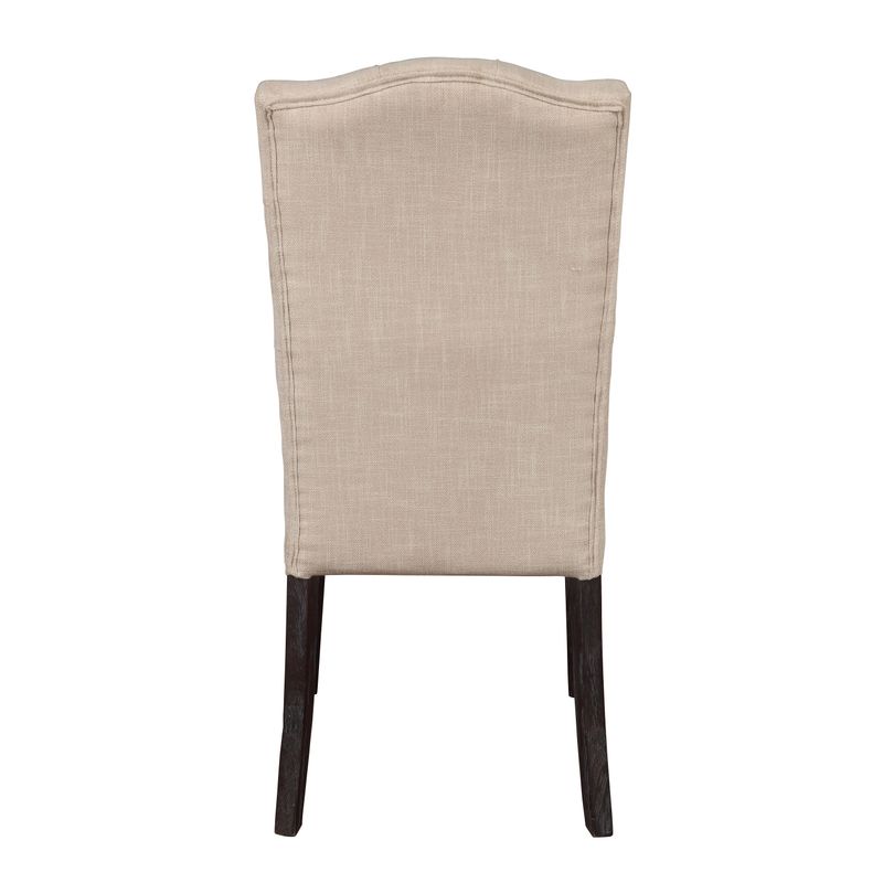 ACME Gerardo Side Chair (Set-2), Beige Linen & Weathered Espresso