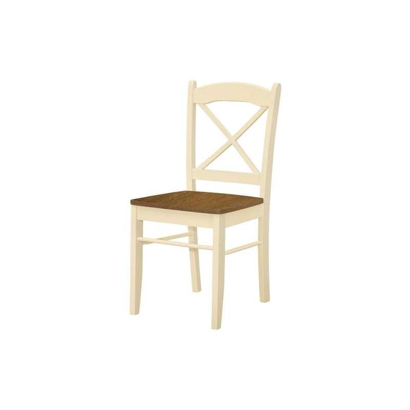 Dining Chair - 2Pcs / 36"H Cream / Oak