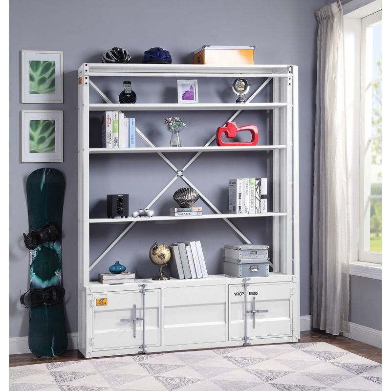 ACME Cargo Bookcase w/Ladder, White