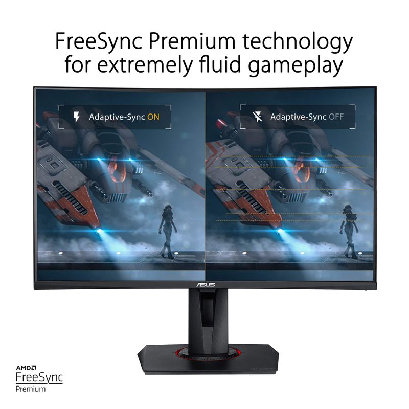 ASUS - TUF Gaming 27" Curved FHD 240Hz 1ms FreeSync Premium Gaming Monitor w/ HDR and Height Adjust (DisplayPort, HDMI) - Black