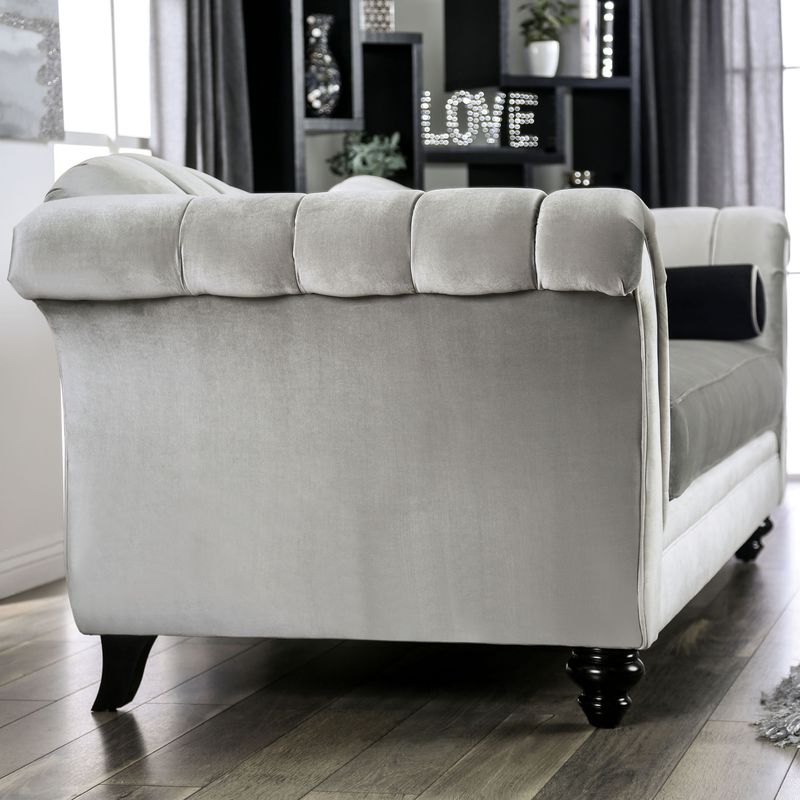 Glam Grey Chenille 2-Piece Sofa Set