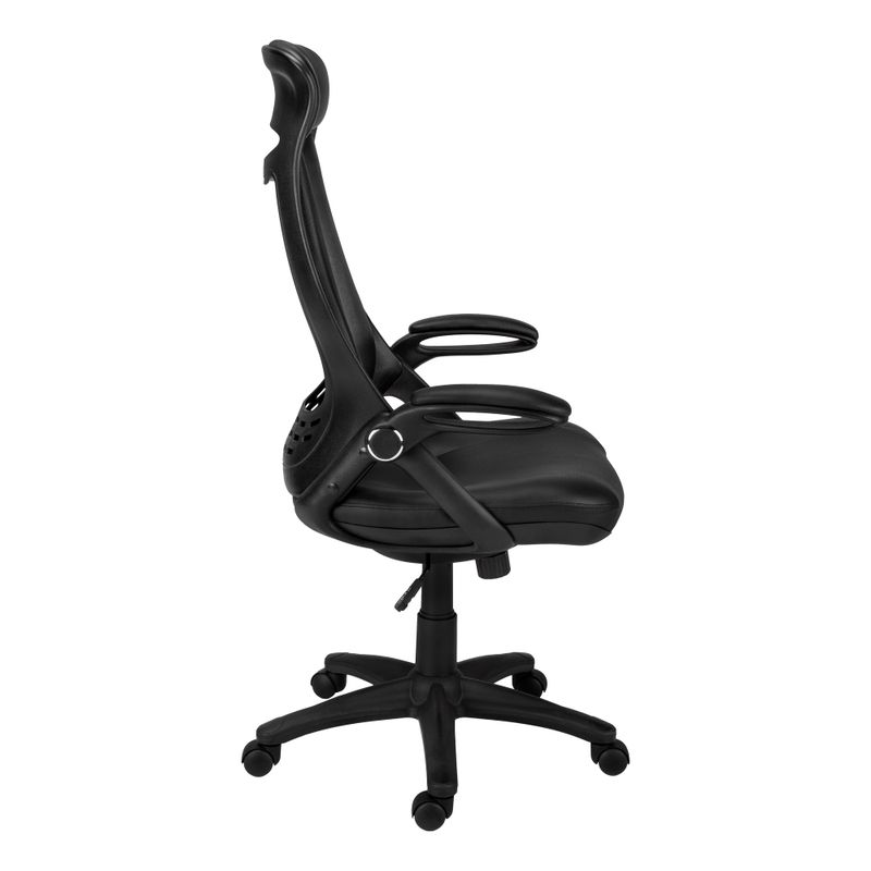 Office Chair/ Adjustable Height/ Swivel/ Ergonomic/ Armrests/ Computer Desk/ Work/ Metal/ Fabric/ Black/ Contemporary/ Modern