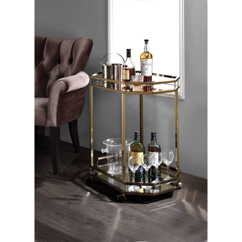 ACME Lacole Serving Cart, Champagne & Mirror