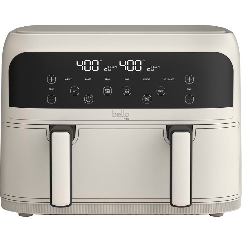 bella PRO - 4-qt. TriZone Touchscreen Air Fryer with Dual Flex Basket - Oatmilk