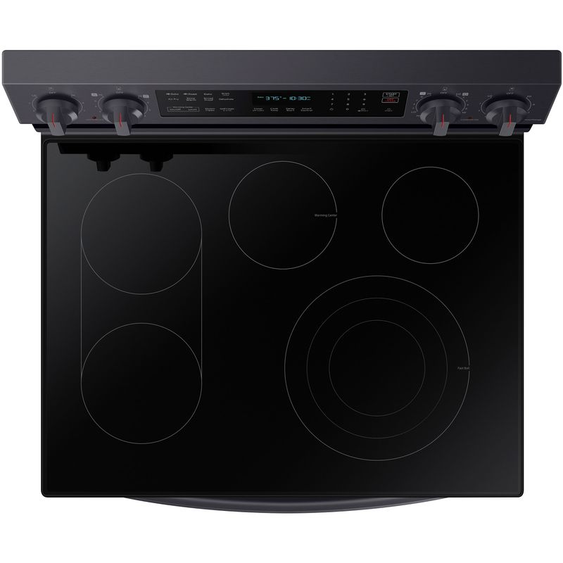 Samsung 6.3-Cu. Ft. Smart Freestanding Electric Range with No-Preheat Air Fry, Convection+ and Griddle, Brushed Black