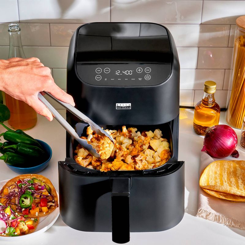 bella PRO - 4-qt. Touchscreen Slim Air Fryer - Stainless Steel