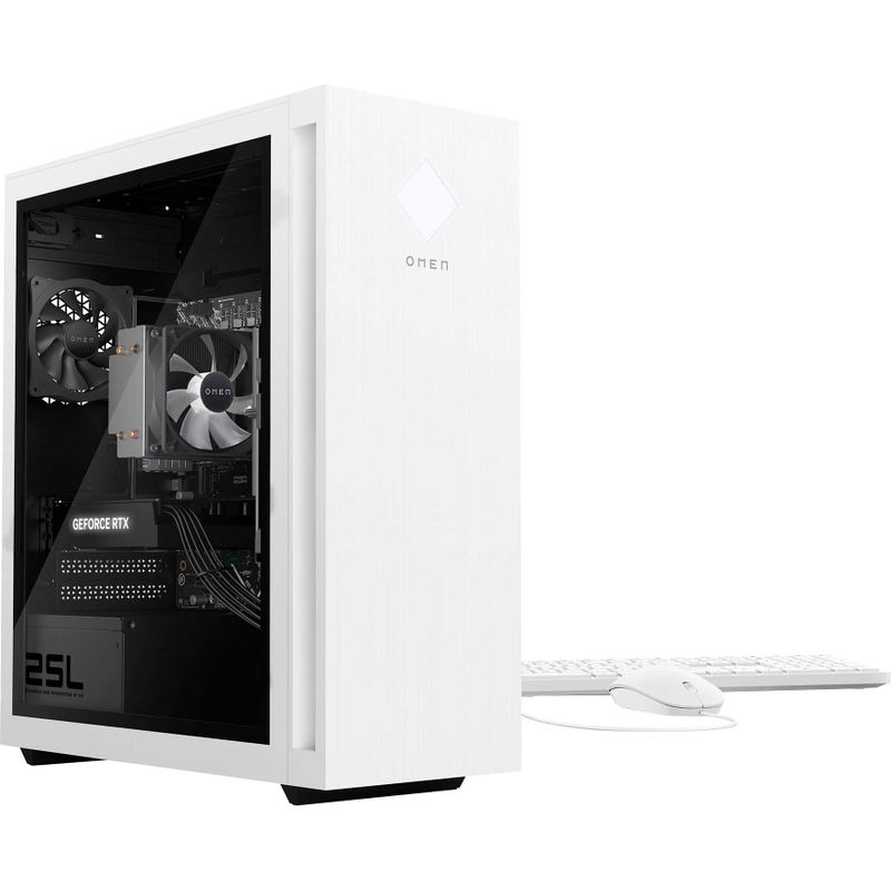 HP OMEN - 25L Gaming Desktop - Intel Core i5-14400F - 32GB DDR5 Memory - NVIDIA GeForce RTX 4060 - 1TB SSD - Snow White