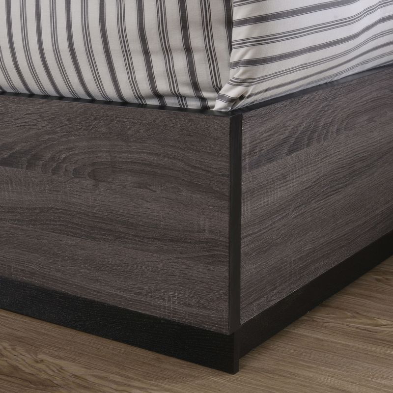 Contemporary Wood King Storage Panel Bed in Gray