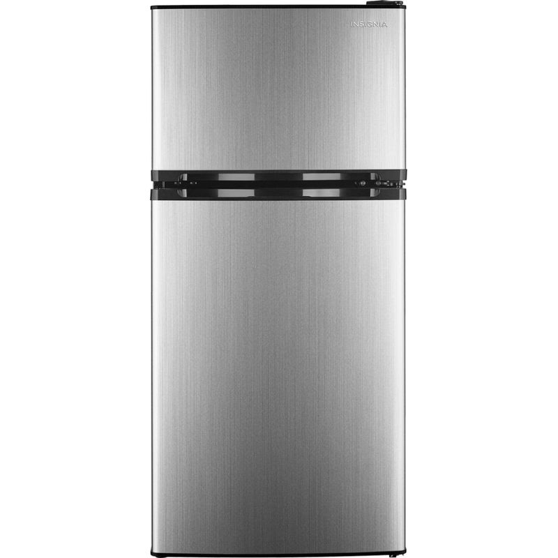 Insignia&trade; - 4.3 Cu. Ft. Mini Fridge with Top Freezer and ENERGY STAR Certification - Stainless Steel