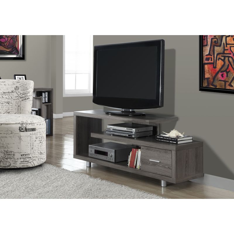 TV Stand/ 60 Inch/ Console/ Media Entertainment Center/ Storage Cabinet/ Living Room/ Bedroom/ Laminate/ Brown/ Contemporary/ Modern