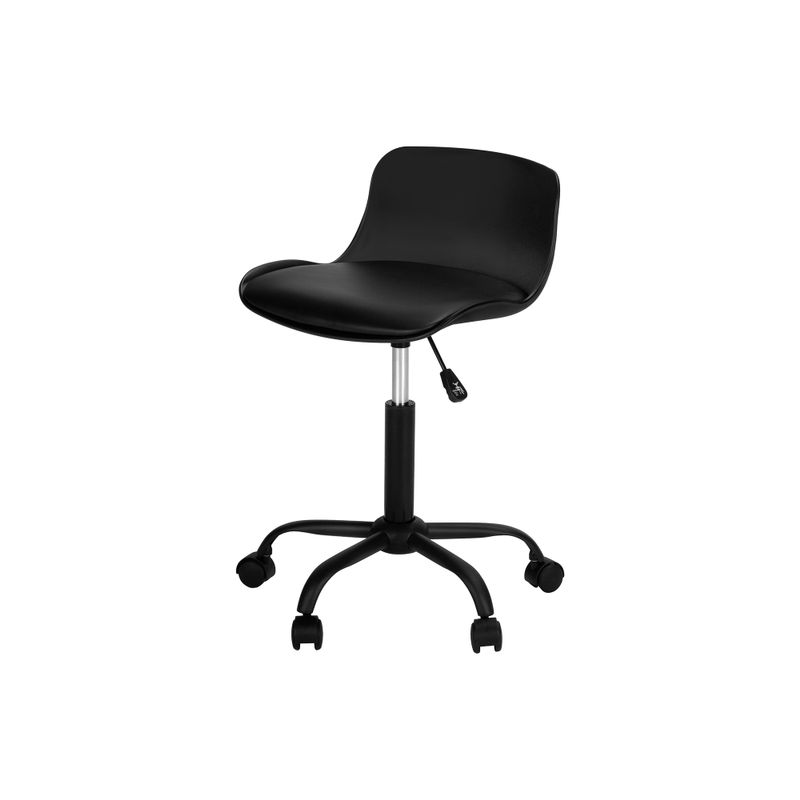 Office Chair/ Adjustable Height/ Swivel/ Ergonomic/ Computer Desk/ Work/ Juvenile/ Metal/ Pu Leather Look/ Black/ Contemporary/ Modern