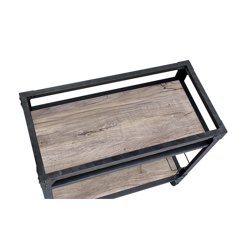 ACME Jorgensen Serving Cart, Rustic Oak & Charcoal