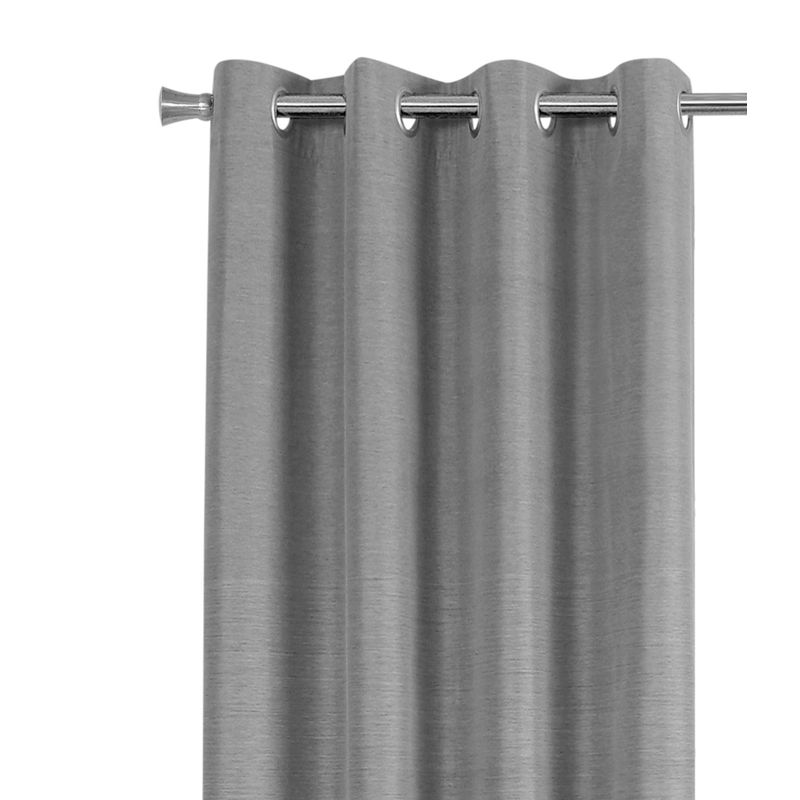 Curtain Panel/ 2pcs Set/ 54"W X 95"L/ 100% Blackout/ Grommet/ Living Room/ Bedroom/ Kitchen/ Thermal Insulation/ Polyester/ Grey/ Contempora