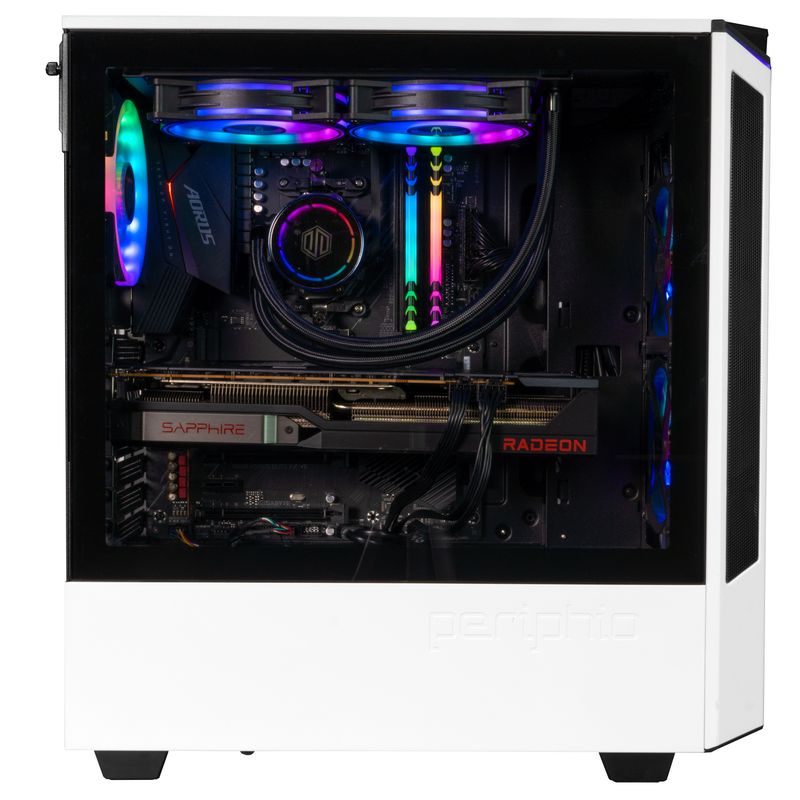 Periphio Nova Prebuilt Gaming PC - VR Ready, Liquid Cooled AMD Ryzen 5 5600X (4.6GHz Turbo), Radeon RX 6800 XT (16GB), 1TB M.2 NVMe SSD, 16G