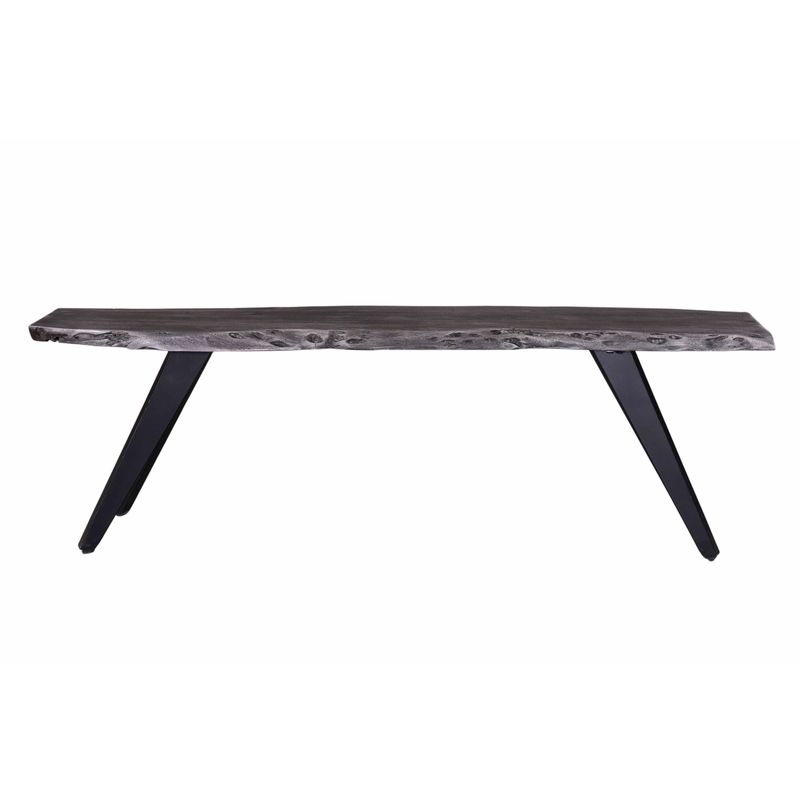 Wexford Grey/Black Acacia Solid Wood Backless Dining Bench 60 in. W x 18 in. H