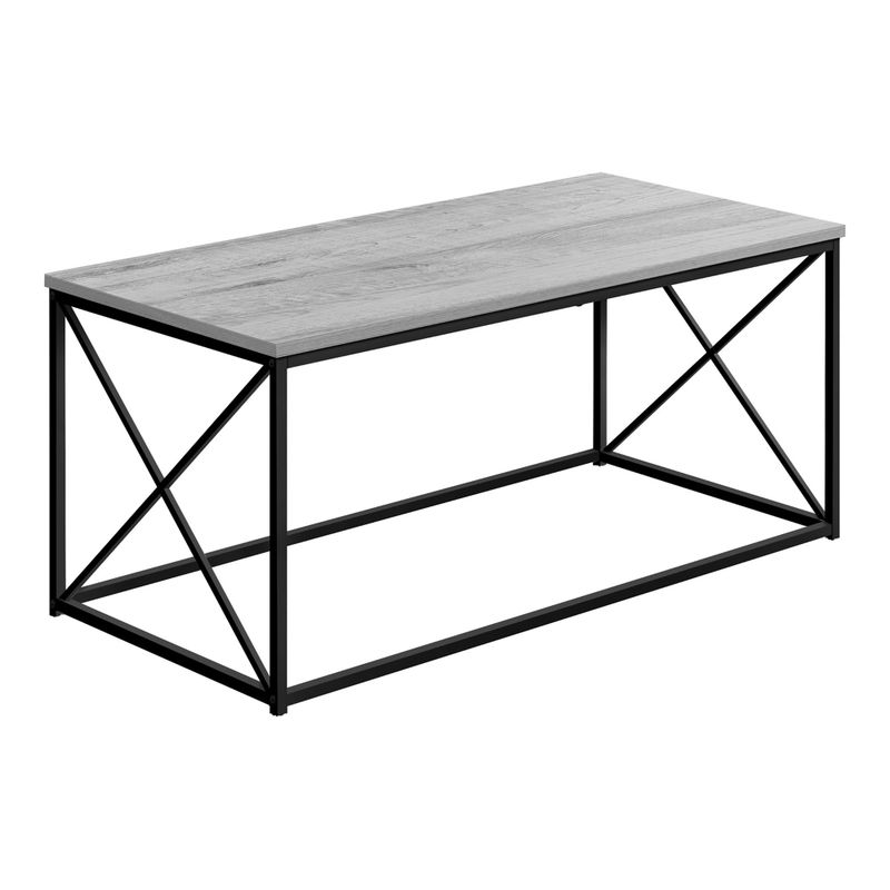 Coffee Table/ Accent/ Cocktail/ Rectangular/ Living Room/ 40"L/ Metal/ Laminate/ Grey/ Black/ Contemporary/ Modern