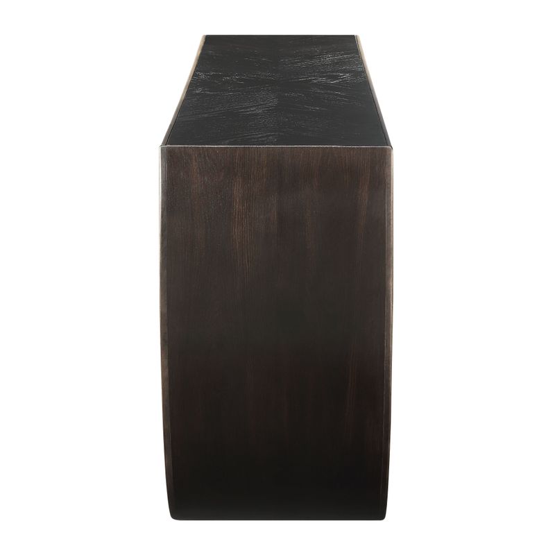 ACME Maceo Console Table, Black & Gold Finish