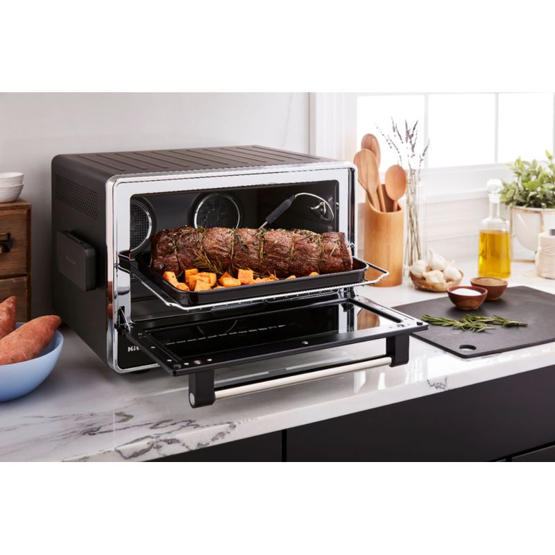 KitchenAid - Dual Convection Countertop Oven with Air Fry and Temperature Probe - KCO224 - Black Matte