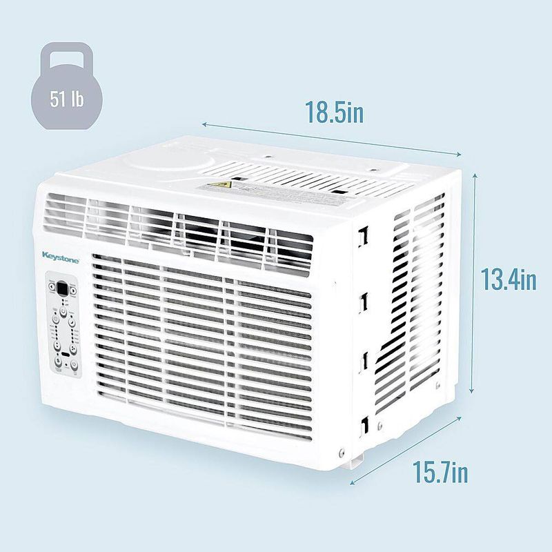 Keystone - 350 Sq. Ft 8000 BTU Window-Mounted Air Conditioner - White