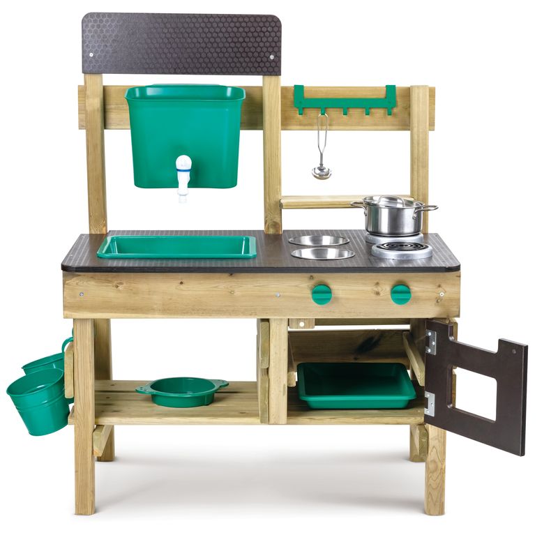 Wooden Outdoor Kitchen Playset w/ Accessories Ages 3+ Years