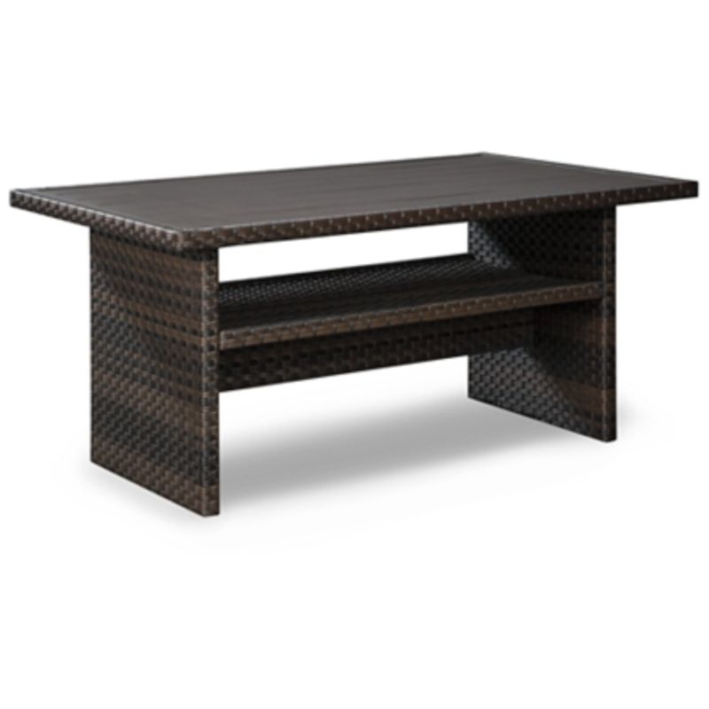 Dark Brown/Beige Easy Isle Rectangular Multi-Use Table