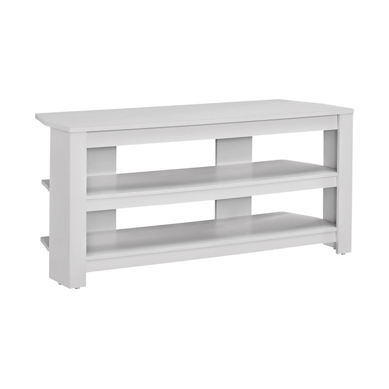 TV Stand/ 42 Inch/ Console/ Media Entertainment Center/ Storage Shelves/ Living Room/ Bedroom/ Laminate/ White/ Contemporary/ Modern