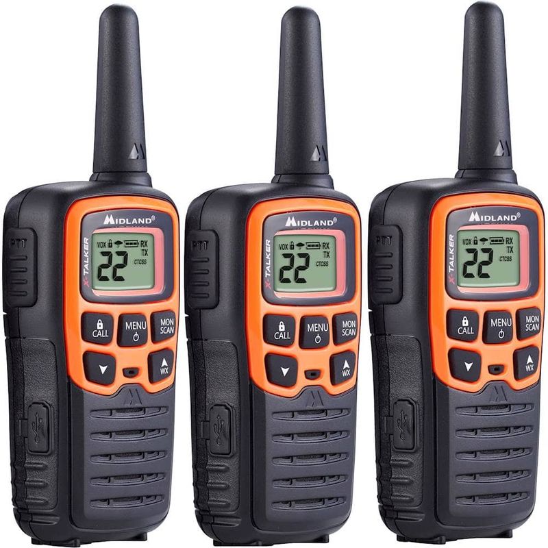Midland - X-Talker 28-Mile, 22-Channel FRS/GMRS 2-Way Radios (3-Pack) - Orange
