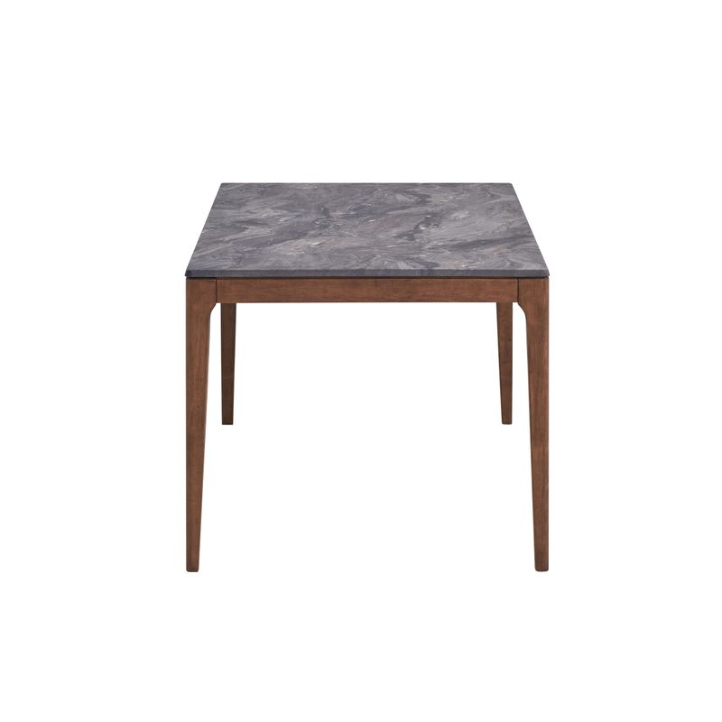 ACME Bevis Dining Table, Stone & Walnut Finish