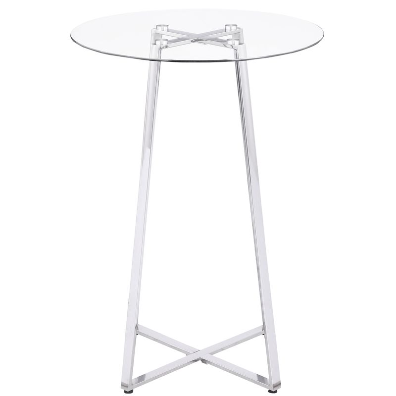 Zanella Glass Top Bar Table Chrome