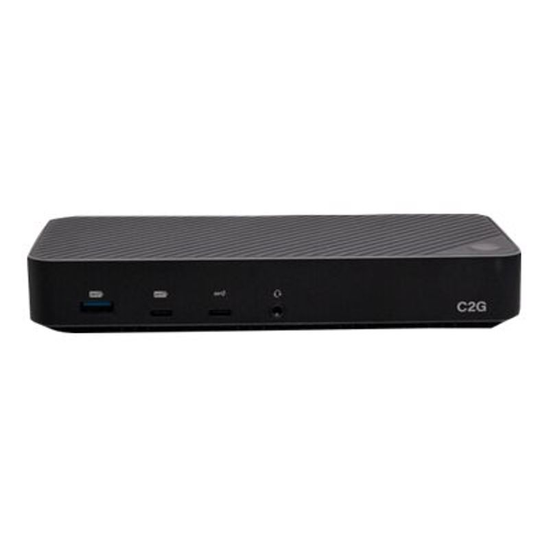 C2G USB-C 11-in-1 Hybrid DisplayLink and DP Alt Mode Triple 4K Docking Station with HDMI DisplayPort Ethernet USB 3.5mm Audio and Power Deli