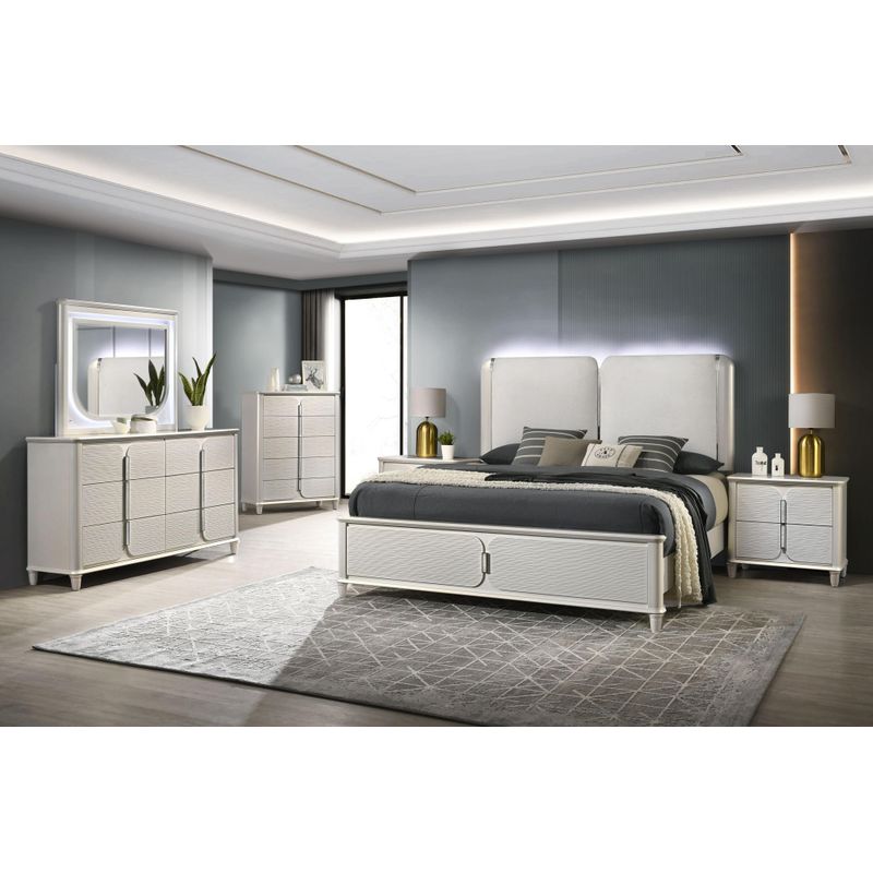 ACME Laveda Mirror w/LED in Pearl White Finish