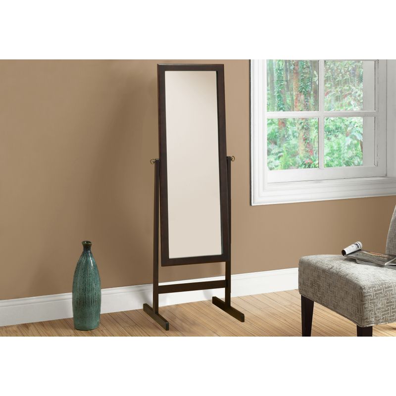 Mirror/ Full Length/ Standing/ Floor/ 60" Rectangular/ Dressing/ Bedroom/ Wood/ Brown/ Contemporary/ Modern