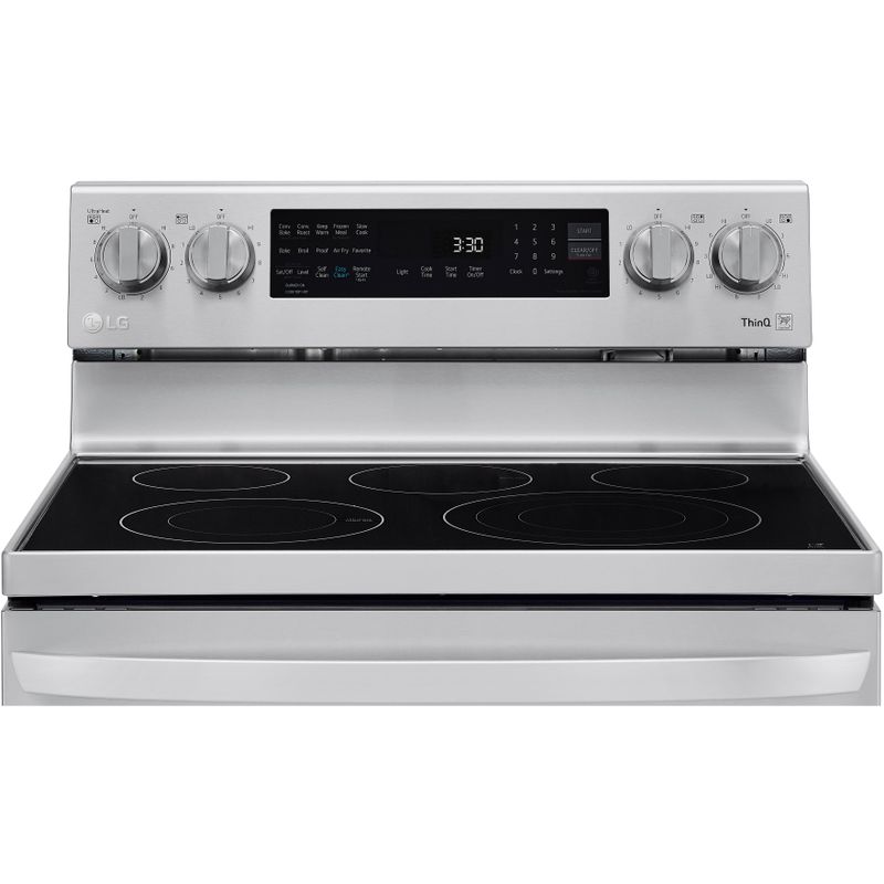 LG 6.3-Cu. Ft. Electric Smart Range with InstaView and AirFry, Stainless Steel