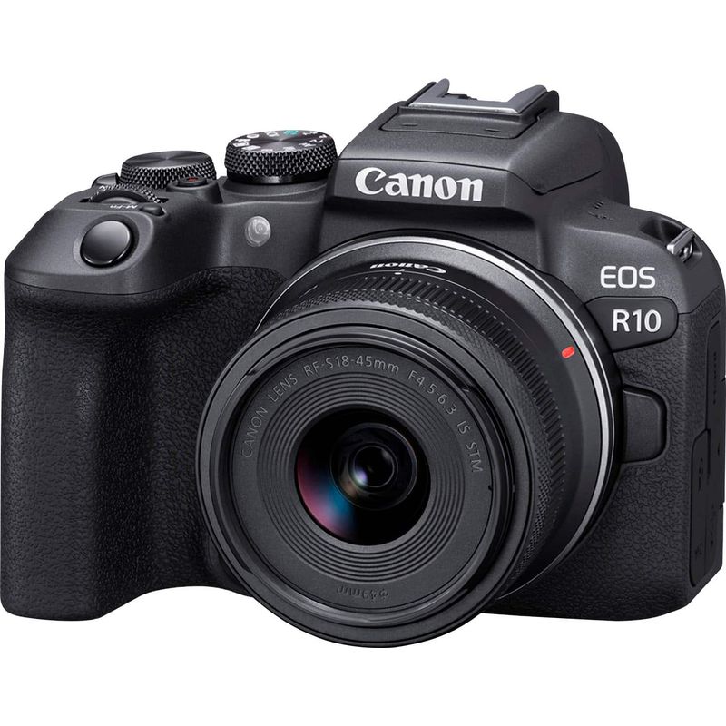 Canon - EOS R10 Mirrorless Camera with RF-S18-45 f/4.5-6.3 IS STM Lens - Black