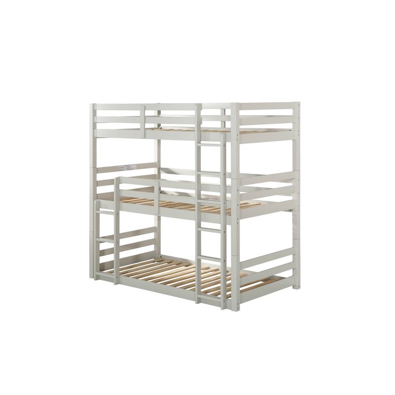 ACME Ronnie Triple Twin Bunk Bed, Light Gray