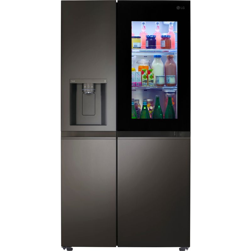 LG 27-Cu. Ft. Side-by-Side InstaView Refrigerator with Craft Ice, Black Stainless