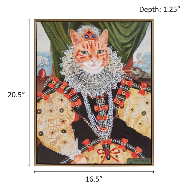 Queen Belle Pet Portrait Kitty Queen Belle Framed Canvas Wall Art See below