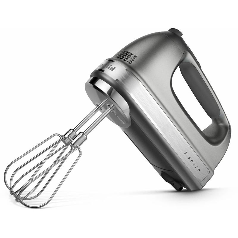 KitchenAid 9-Speed Hand Mixer with Turbo Beater II Accessories in Contour Silver