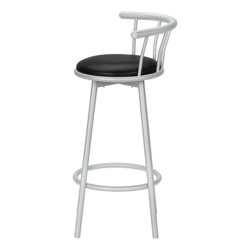 Barstool - 2Pcs / 36"H / Swivel / Silver Metal